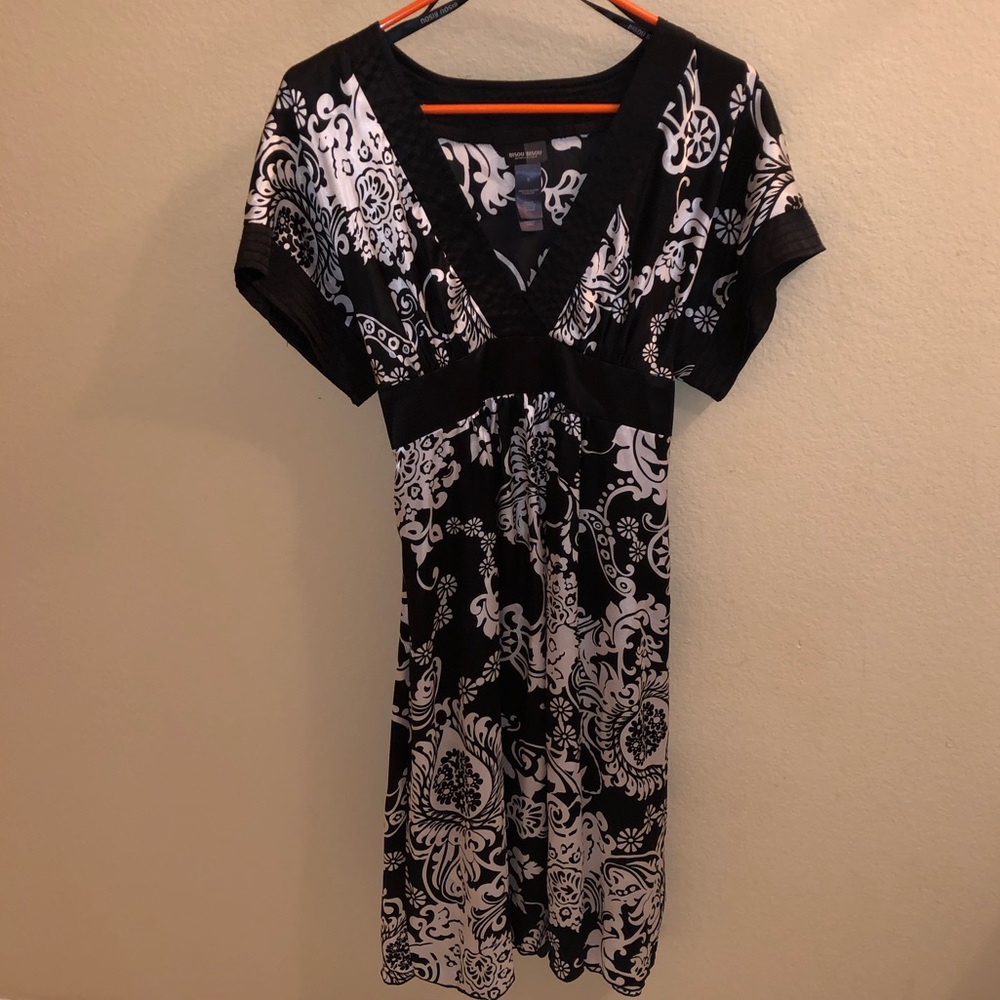 Silky white and black dress